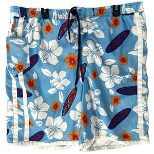 SIDEOUT Shorts Boardshorts Men Size L Floral Hawaiian Vacation Beach Swim